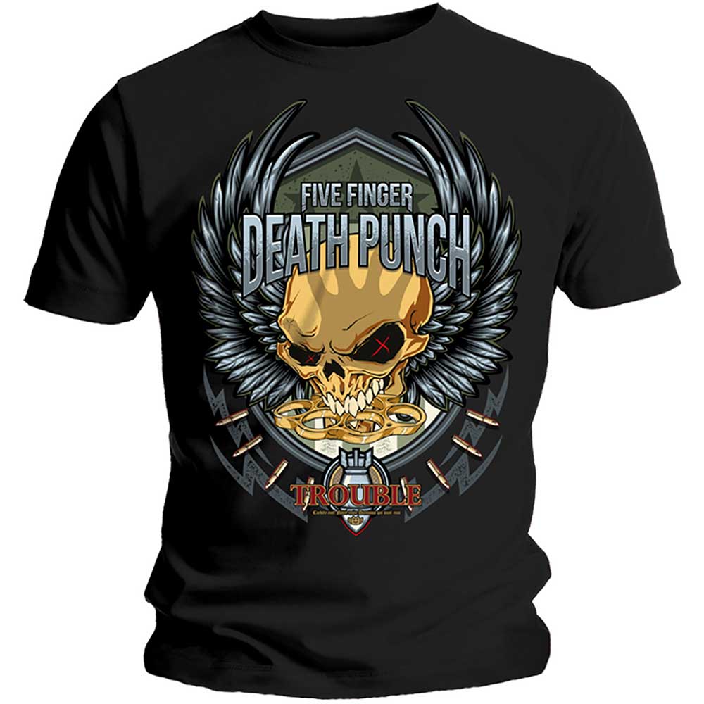 five finger death punch - unisex t-shirt (trouble)