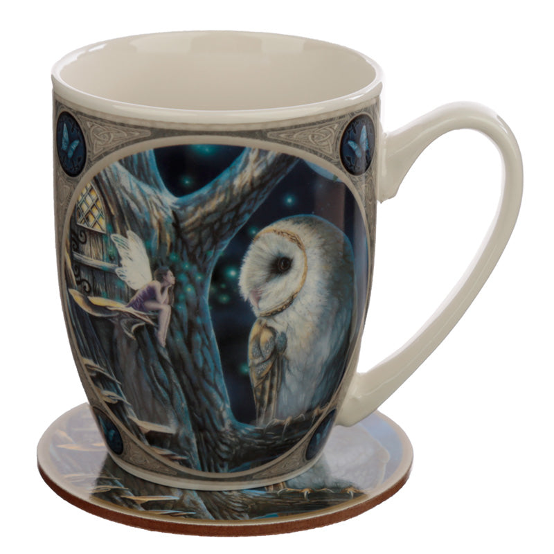 fairy tales porcelain mug and coaster gift set by lisa parker