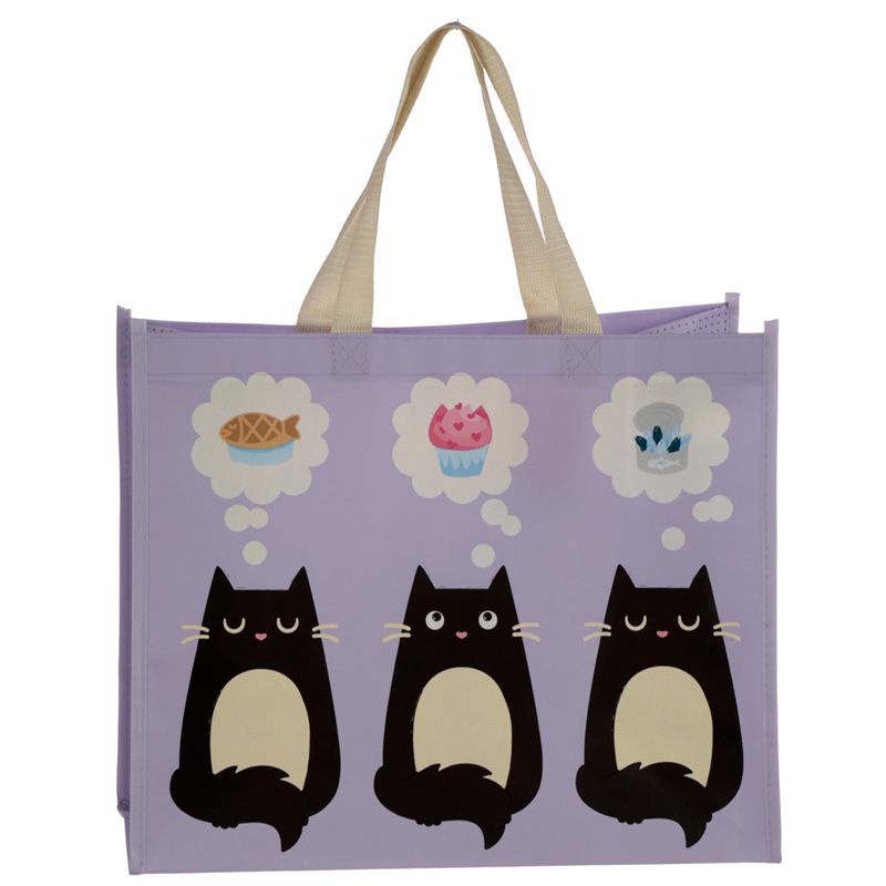 feline fine cat reusable shopping bag