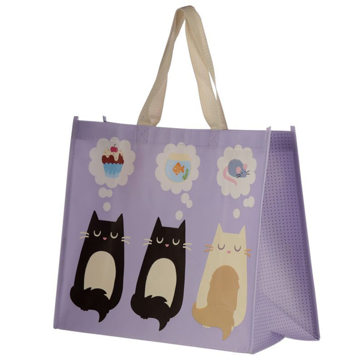 feline fine cat reusable shopping bag