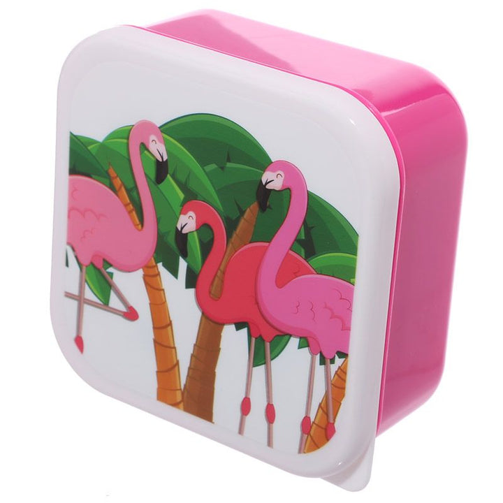 flamingo design plastic lunch boxes (set of 3)