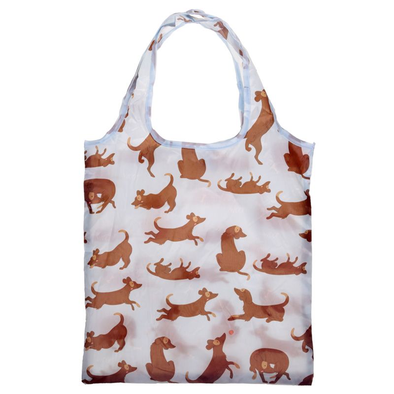 foldable reusable shopping bag - catch patch dog