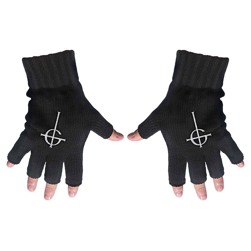 ghost - unisex fingerless gloves (ghost cross)