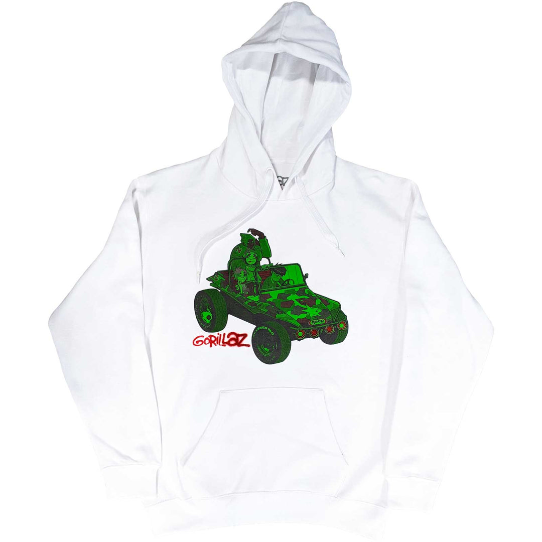 Green Jeep Unisex Pullover Hoodie | Gorillaz