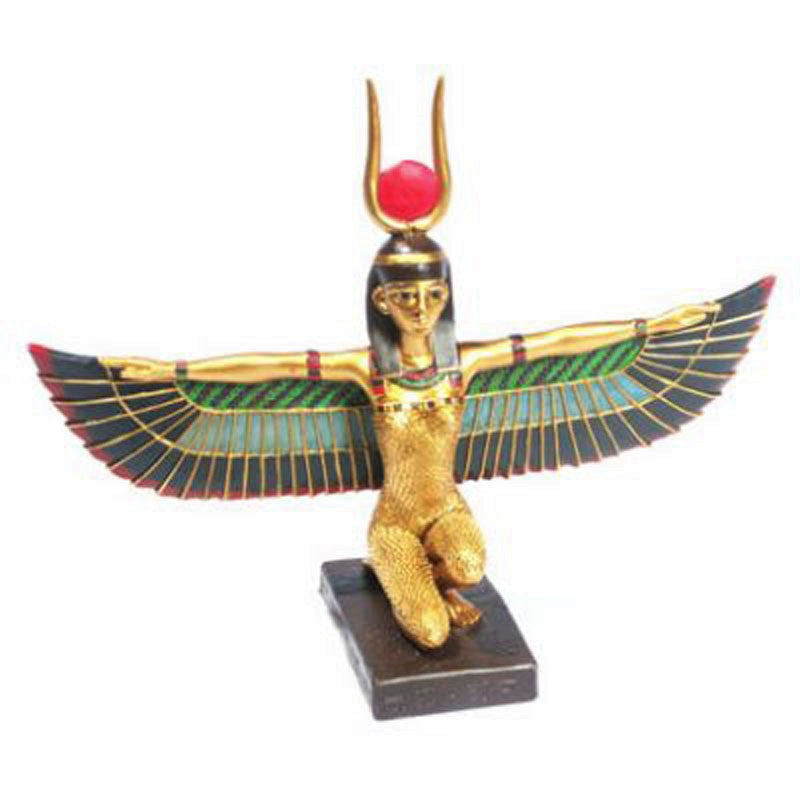 gold egyptian winged isis figurine