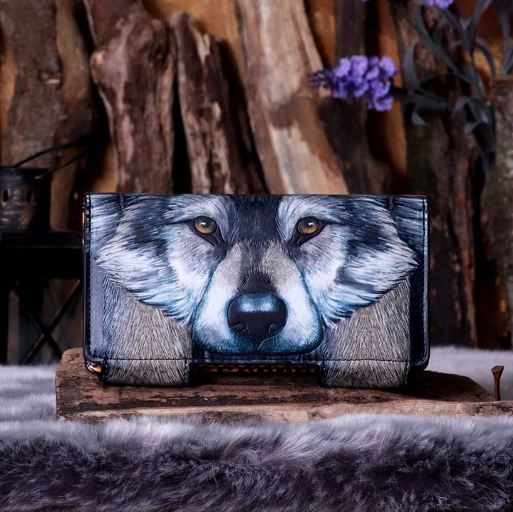 guardian wolf embossed purse by lisa parker