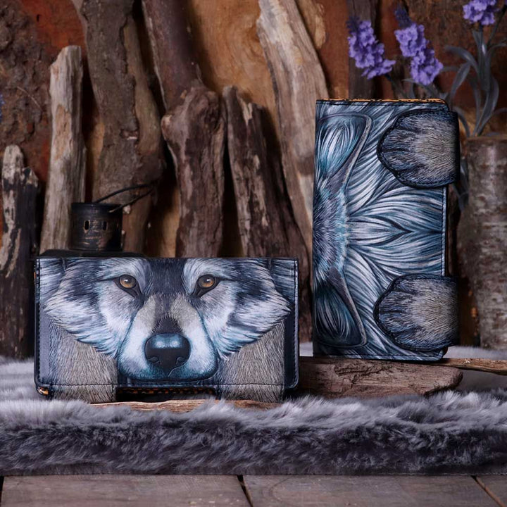 guardian wolf embossed purse by lisa parker