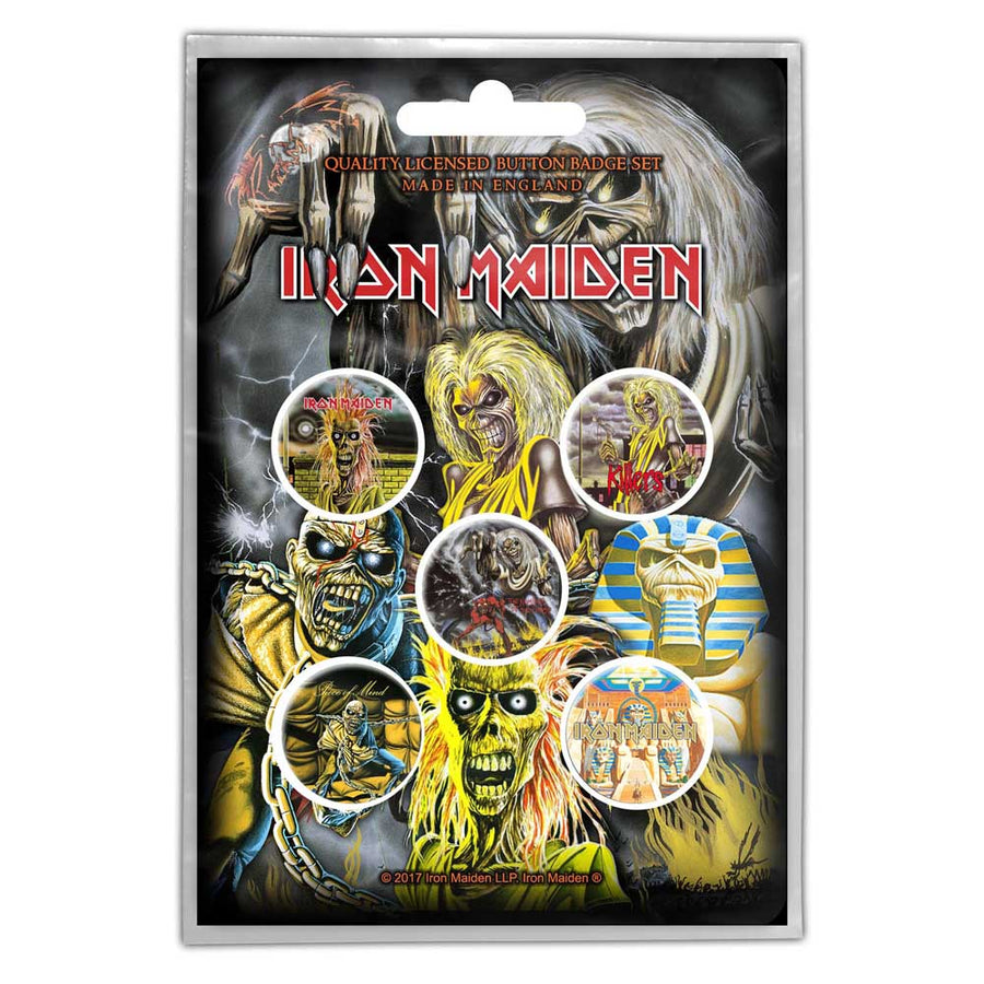 iron maiden - button badge pack (early albums)