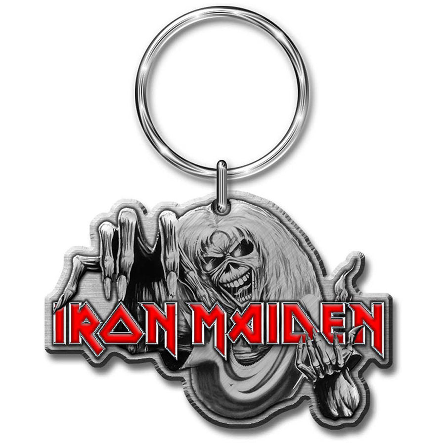 iron maiden - keychain (the number of the beast - enamel in-fill)