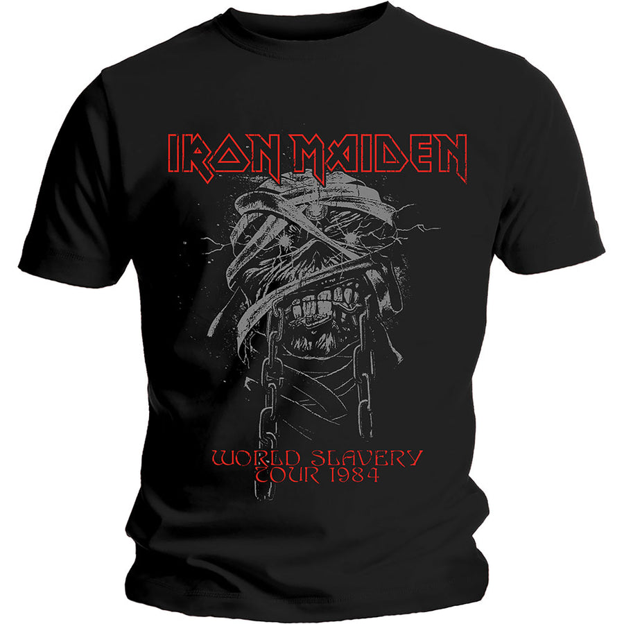 iron maiden - unisex t-shirt (world slavery 1984 tour)