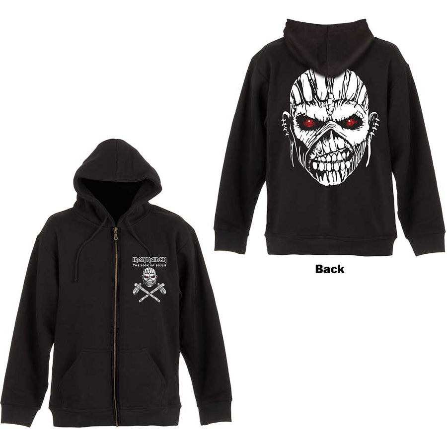 iron maiden - unisex zipped hoodie (eddie axe - back print)