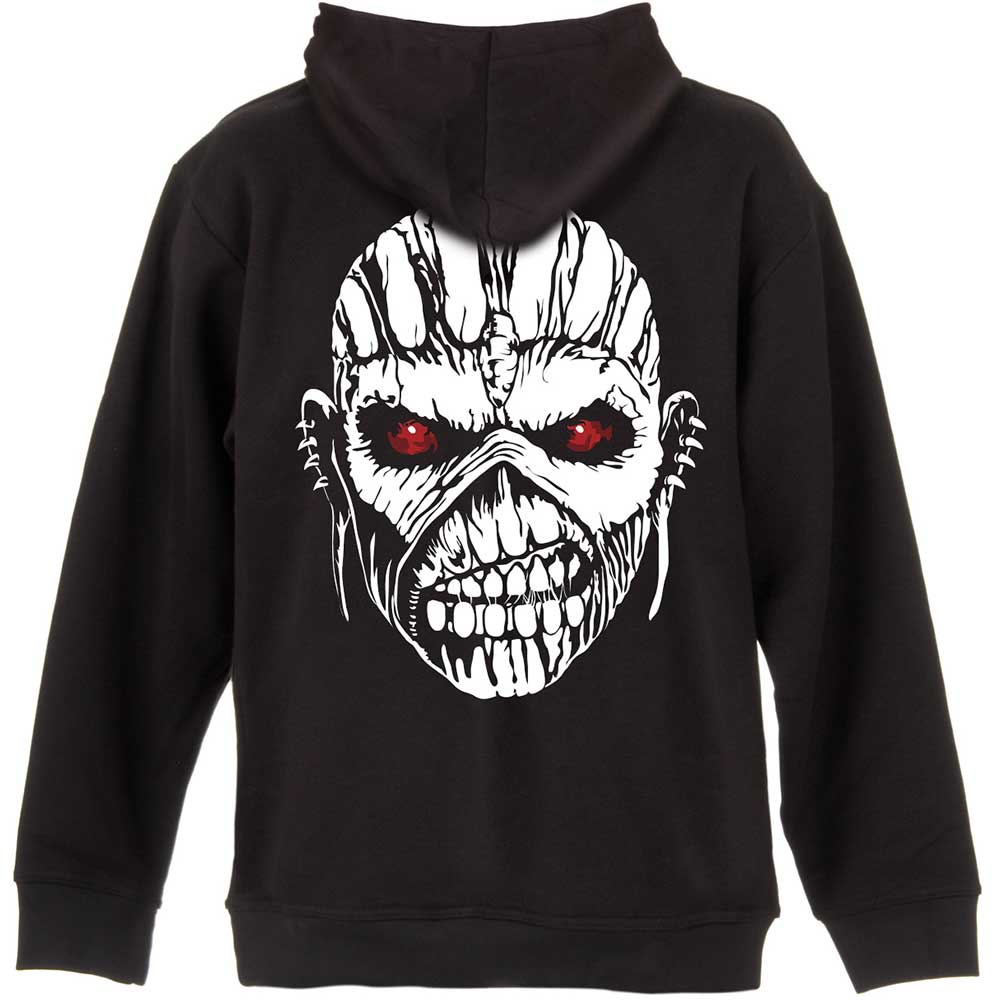 iron maiden - unisex zipped hoodie (eddie axe - back print)