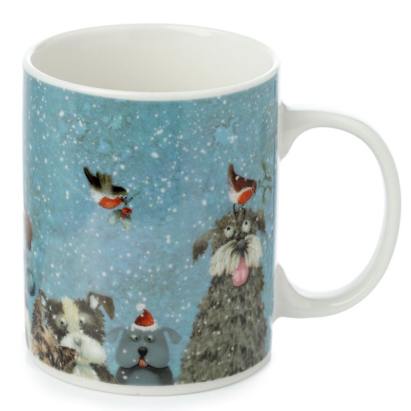Christmas Dogs Porcelain Mug | Jan Pashley
