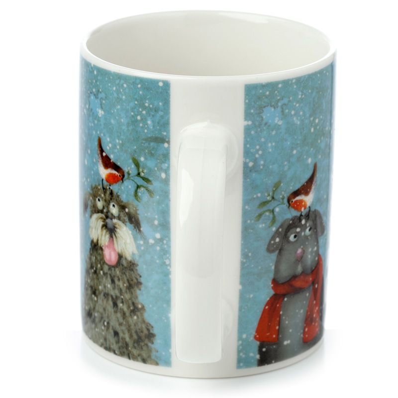 Christmas Dogs Porcelain Mug | Jan Pashley