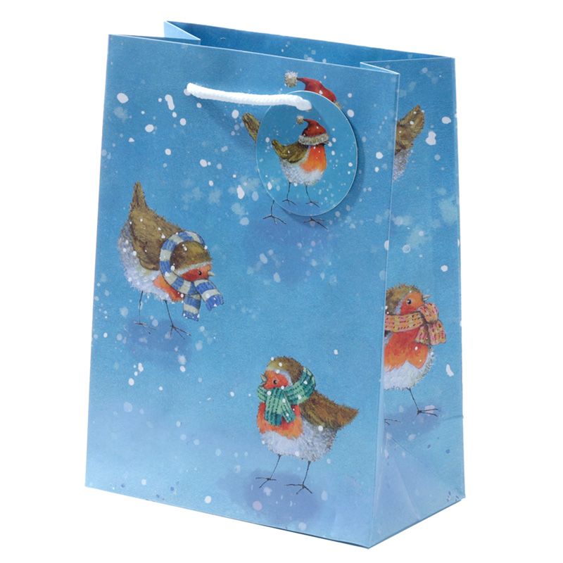 Christmas Robin Gift Bag - Medium | Jan Pashley