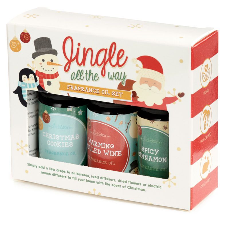 Jingle All the Way Fragrance Oils - Cinnamon, Mulled Wine, Christmas Cookie (Set of 3)