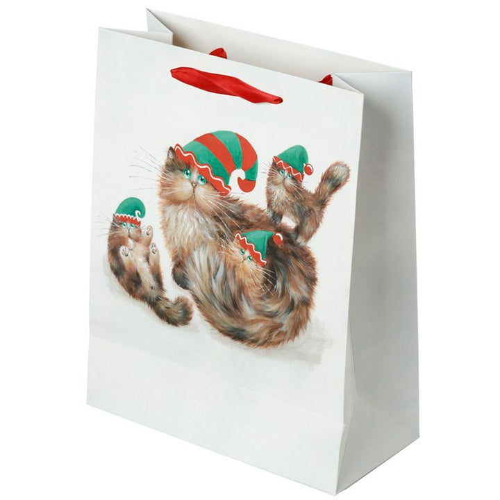 Cats Christmas Elves Gift Bag - Large | Kim Haskins