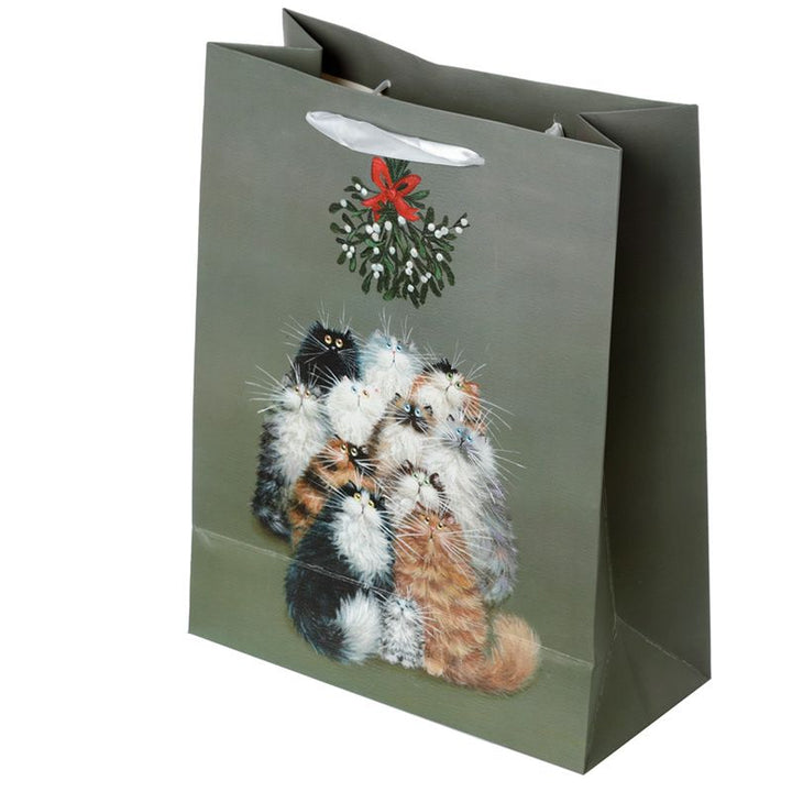 Cats Mistletoe Gift Bag - Large | Kim Haskins