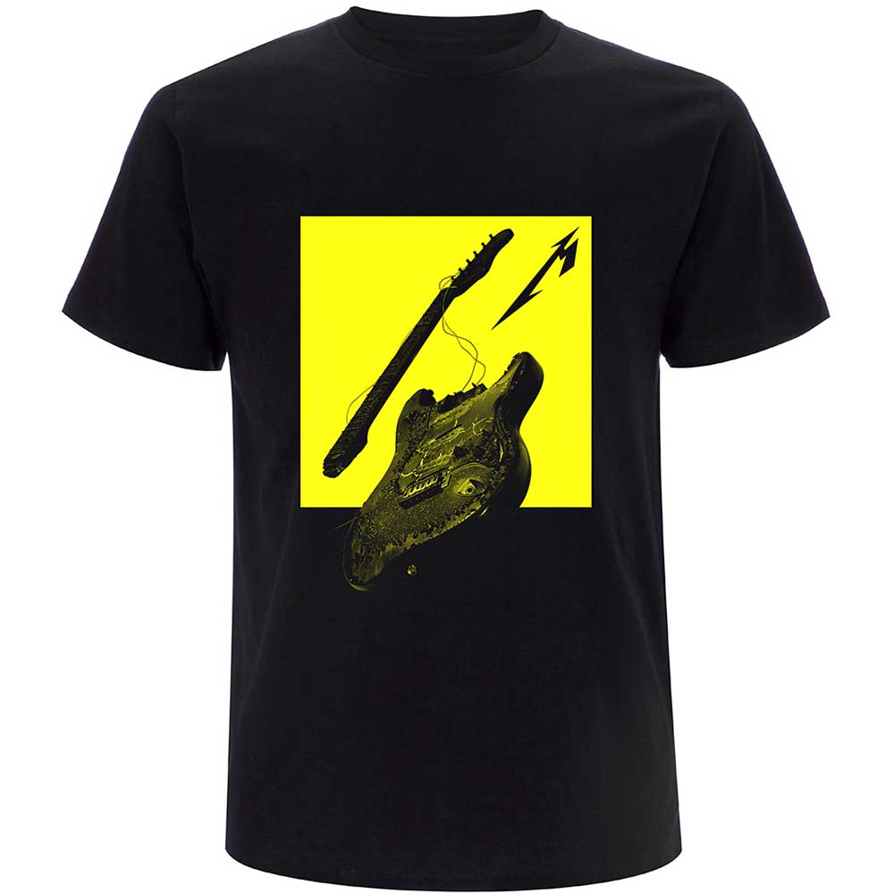 72 Seasons Broken/Burnt Guitar (Back Print) Unisex T-Shirt | Metallica