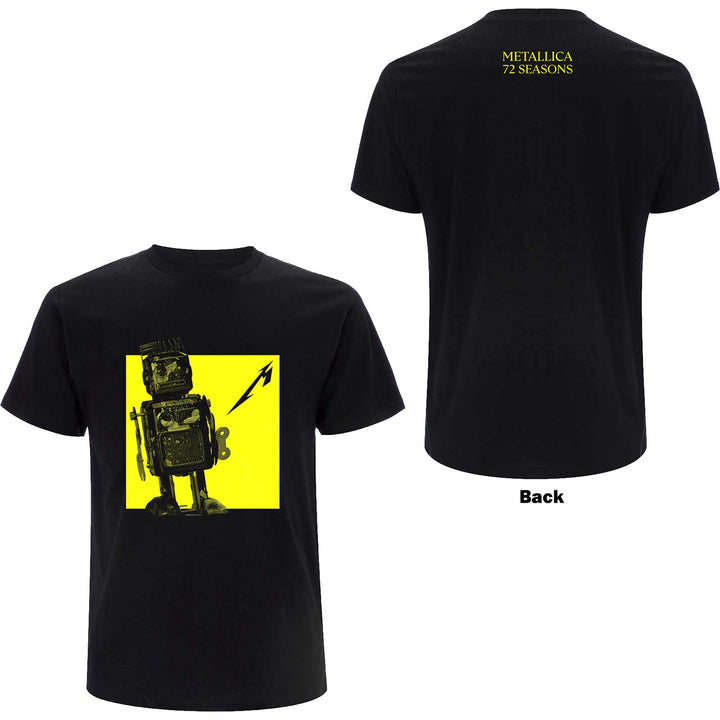72 Seasons Burnt Robot (Back Print) Unisex T-Shirt | Metallica