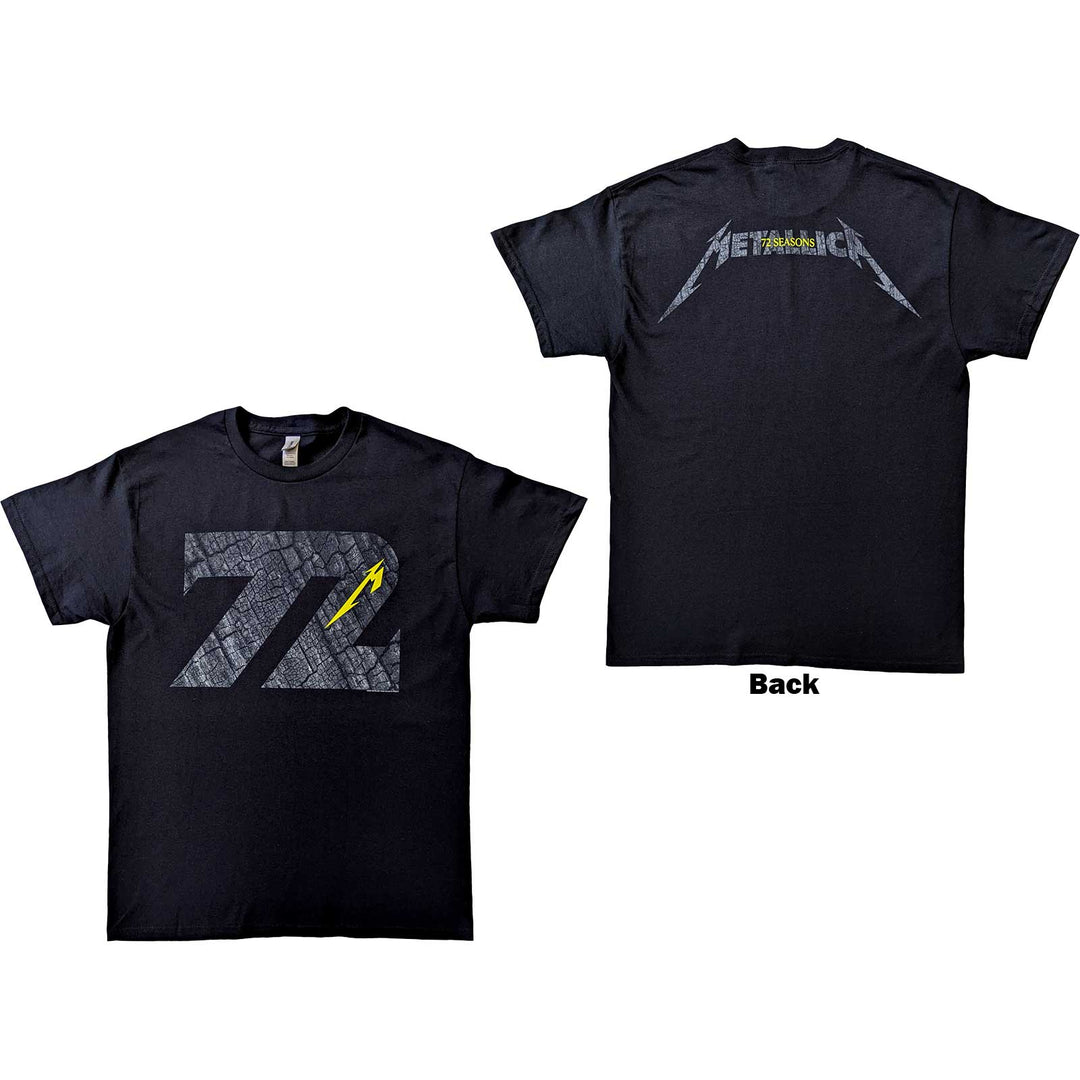 72 Seasons Charred Logo (Back Print) Unisex T-Shirt | Metallica