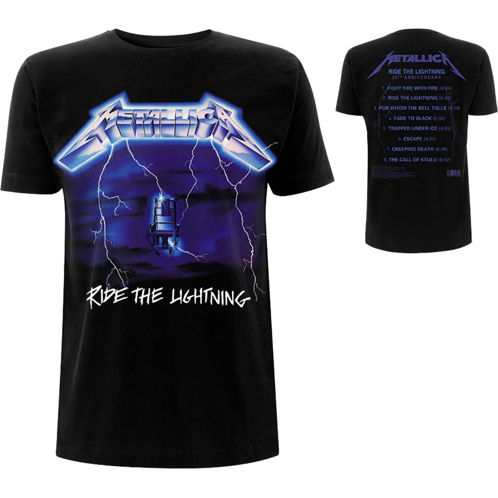 Ride The Lightning Tracks (Back Print) Unisex T-Shirt | Metallica