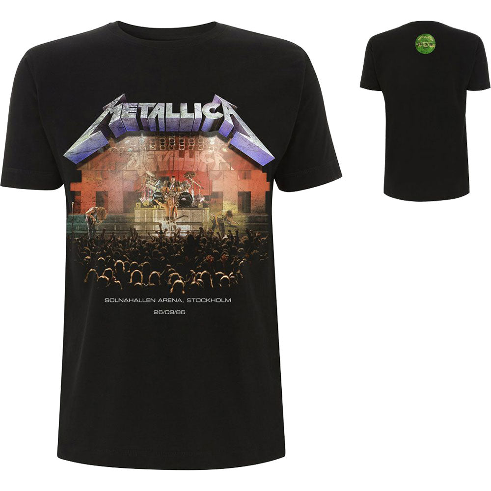Stockholm '86. (Back Print) Unisex T-Shirt | Metallica