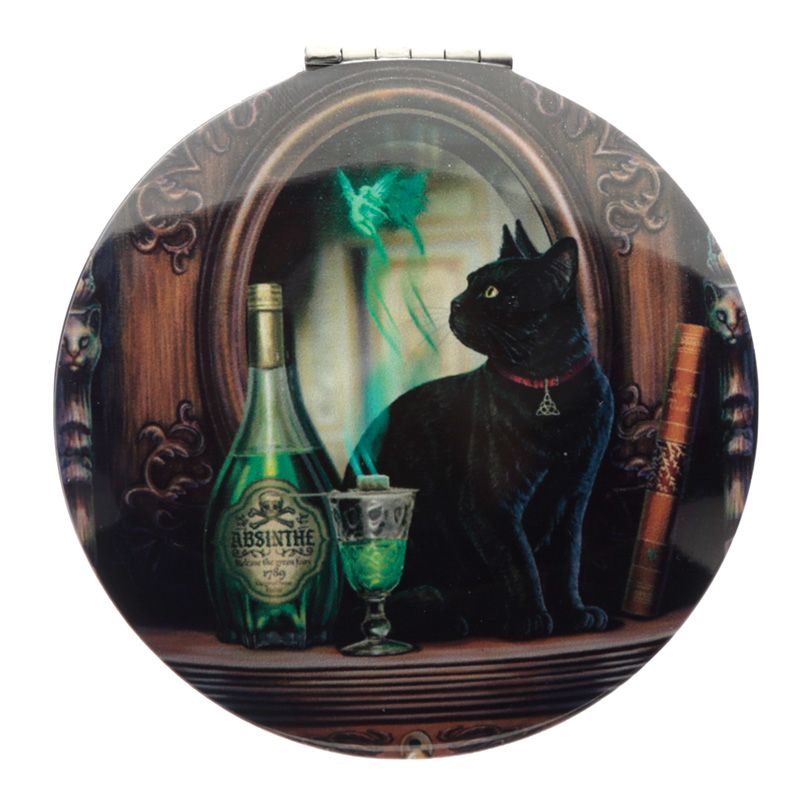 magical cat compact mirror by lisa parker