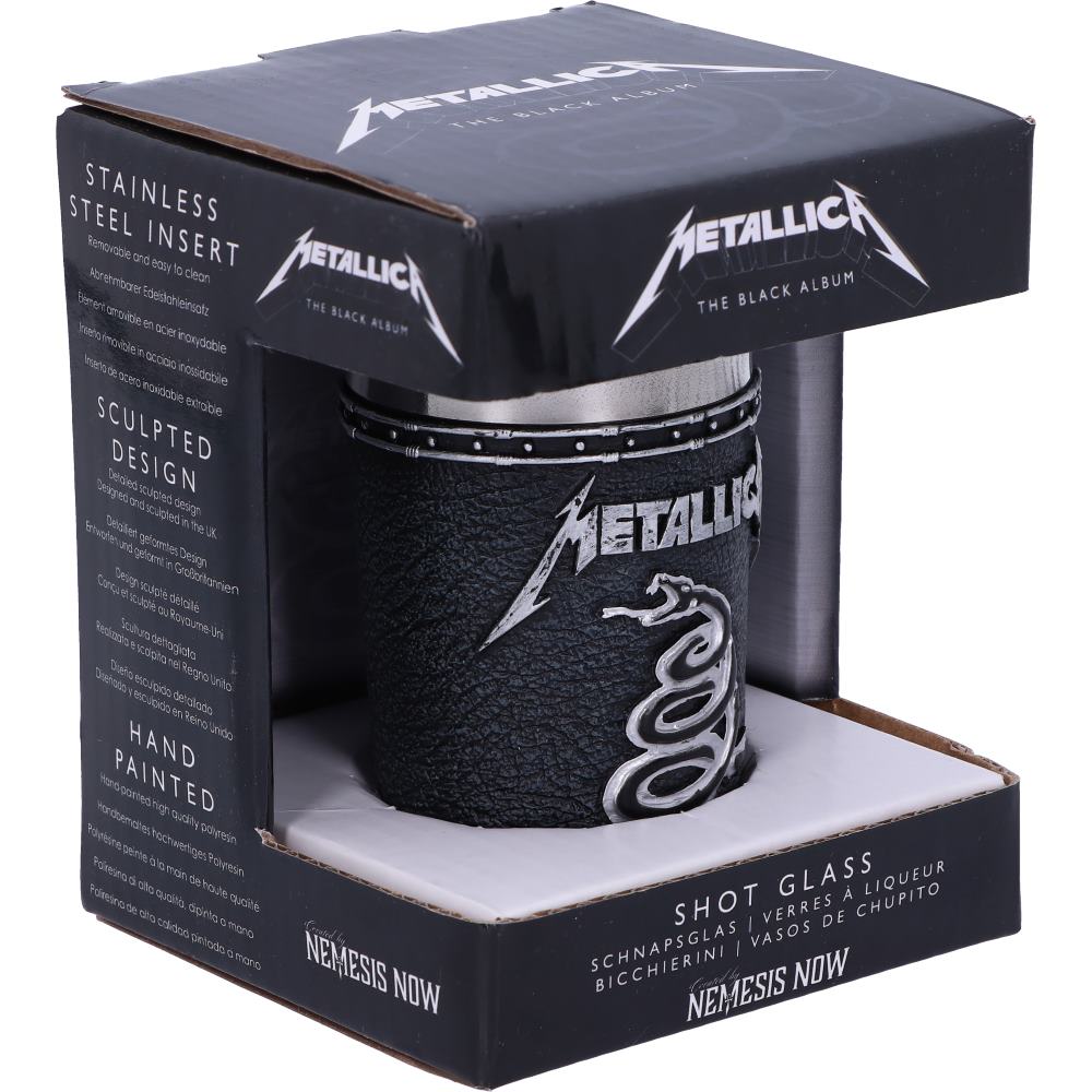 metallica - the black album shot glass