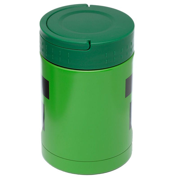 minecraft - creeper reusable stainless hot & cold thermal / insulated lunch pot snack pot 500ml