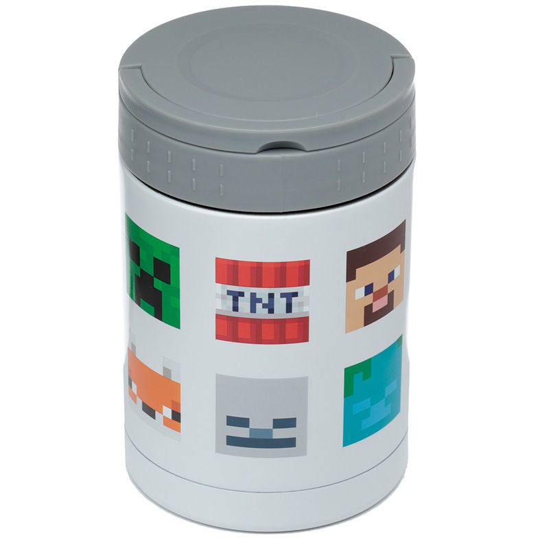 Minecraft thermos stainless steel bottle thermometer 450ml Puckator