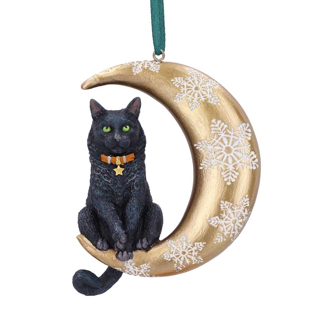 moon cat hanging ornament by lisa parker