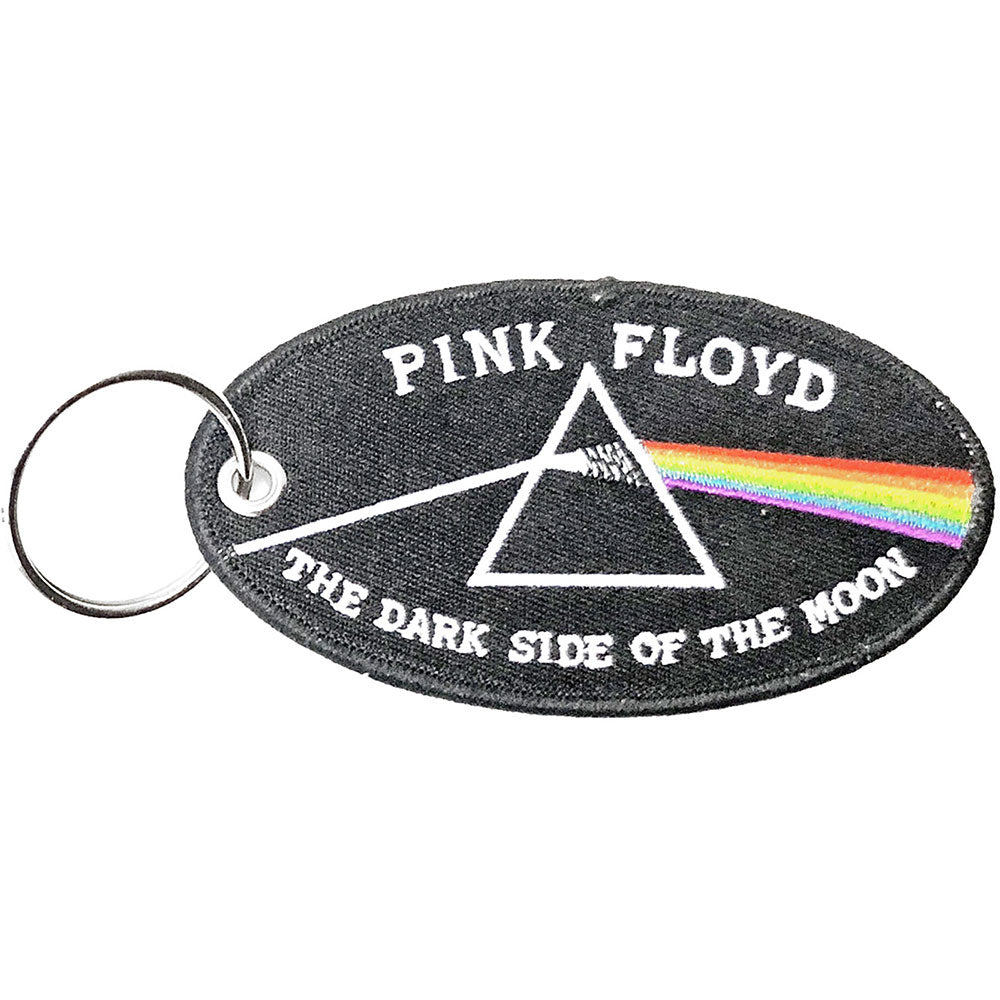 Dark Side of the Moon Oval Black Border (Double Sided Patch) Keychain | Pink Floyd