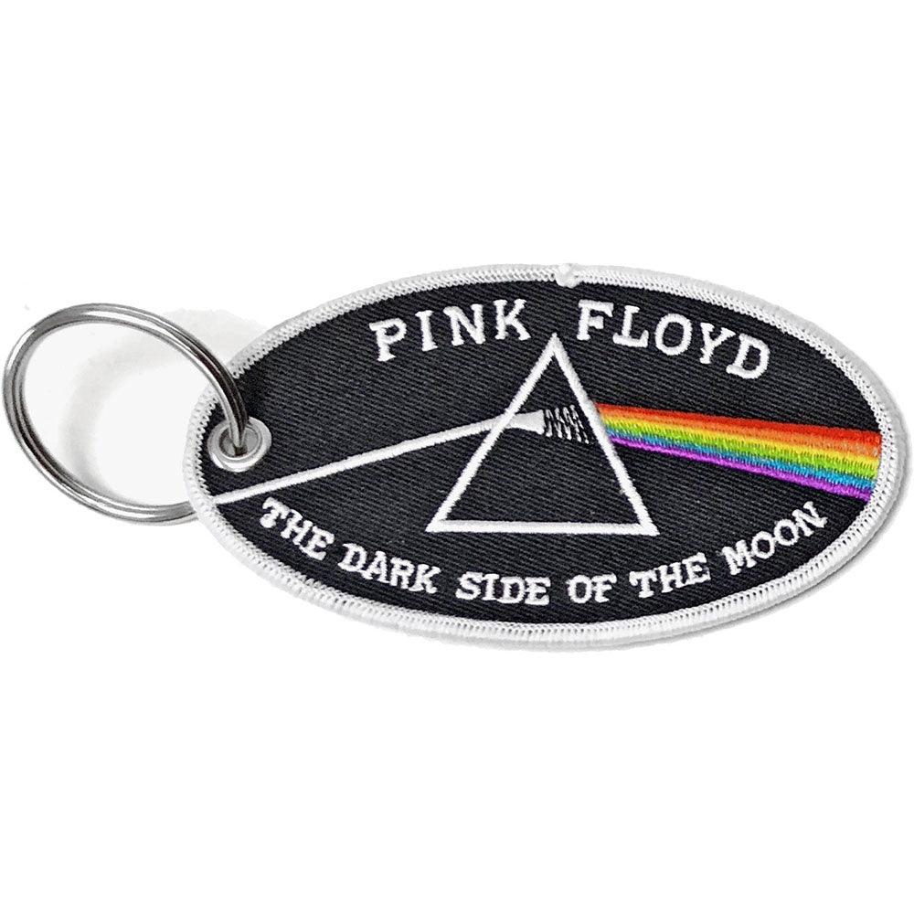 Dark Side of the Moon Oval White Border (Double Sided Patch) Keychain | Pink Floyd