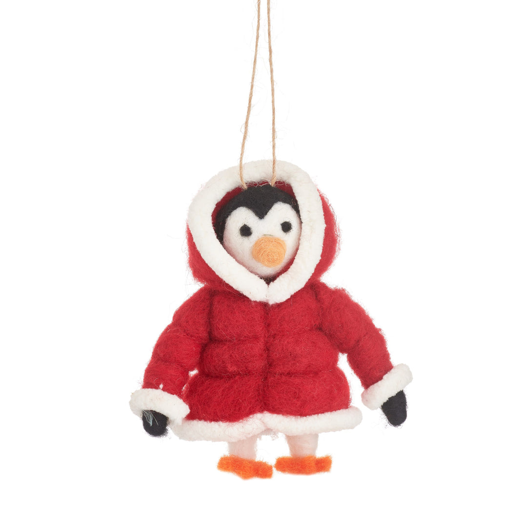 Penguin In Puffer Jacket Felt Decoration