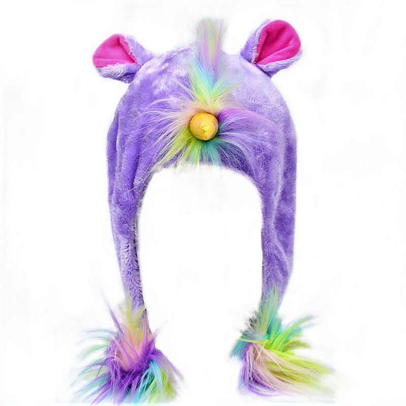 plush unicorn hat purple