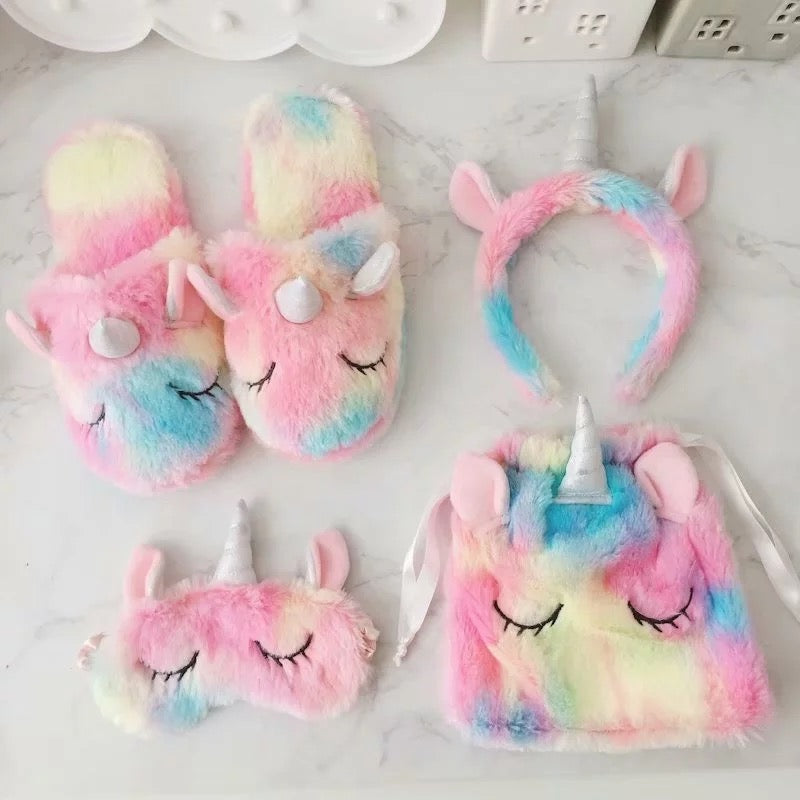 plush unicorn slipper set full set