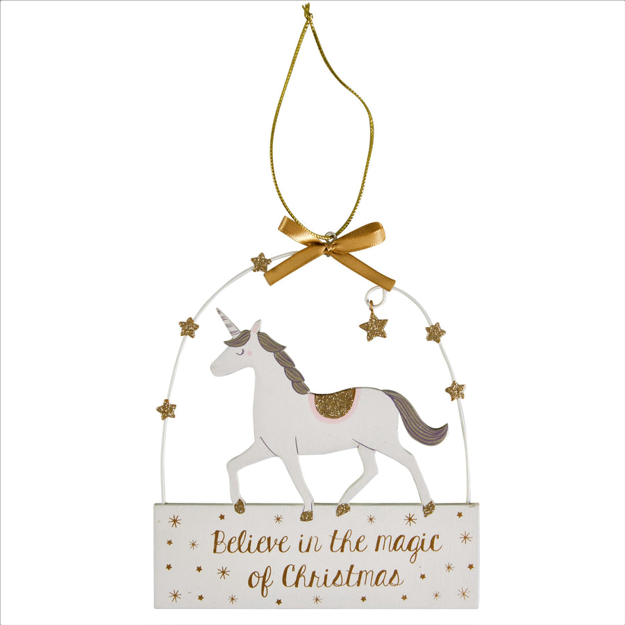 princess unicorn "believe in the magic of christmas" plaque