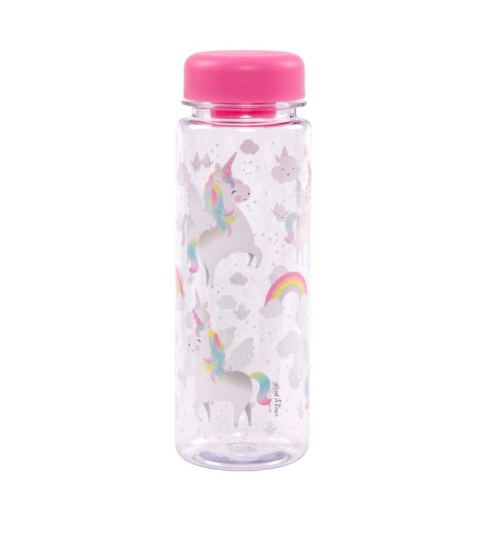 Clear Water Bottle | Rainbow Unicorn