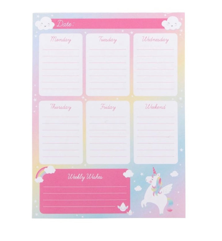 Weekly Planner Pad | Rainbow Unicorn