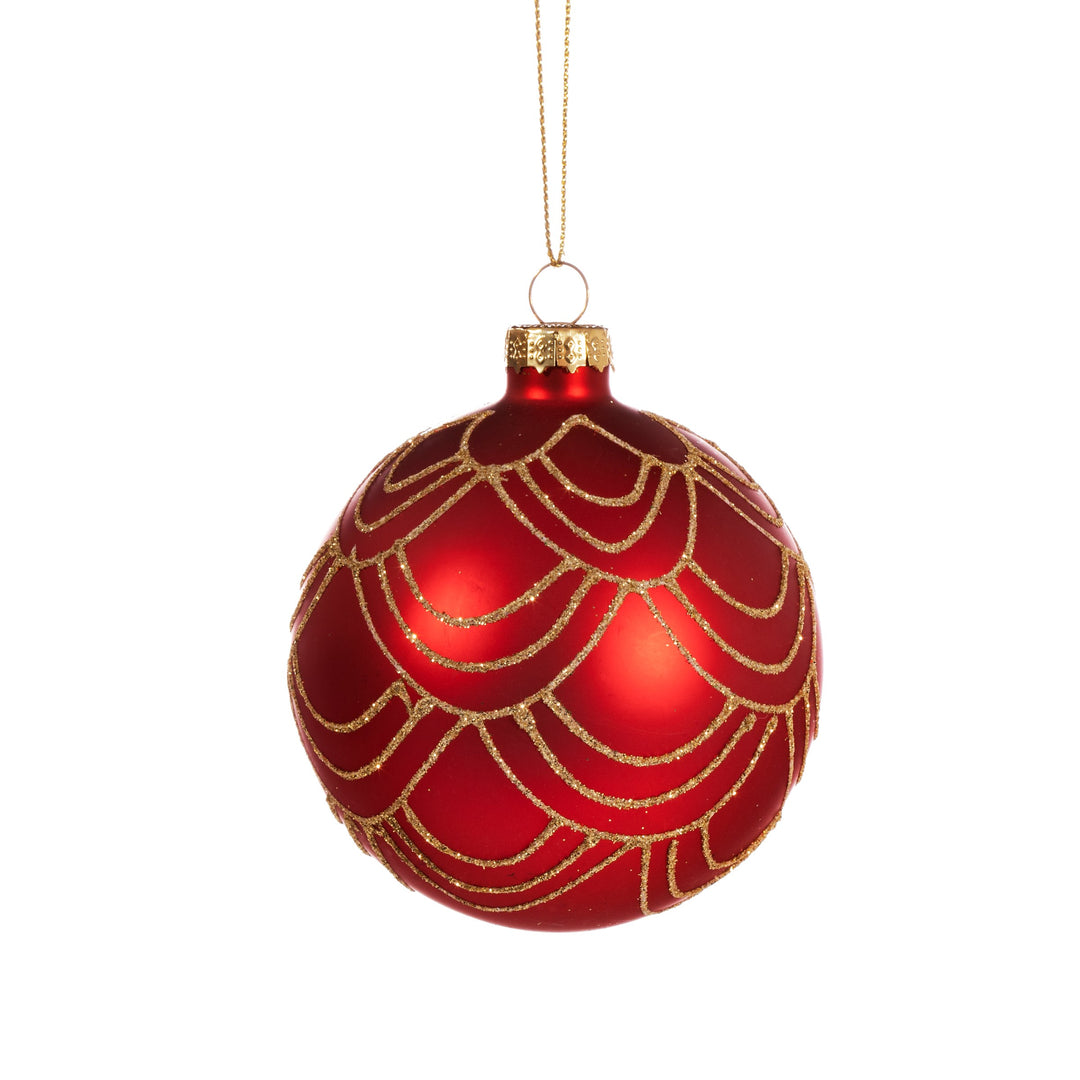 Red Scallop Pattern Bauble