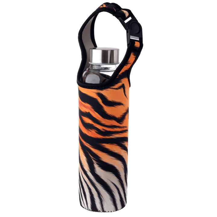 Big Cat Spots and Stripes Glass Water Bottle