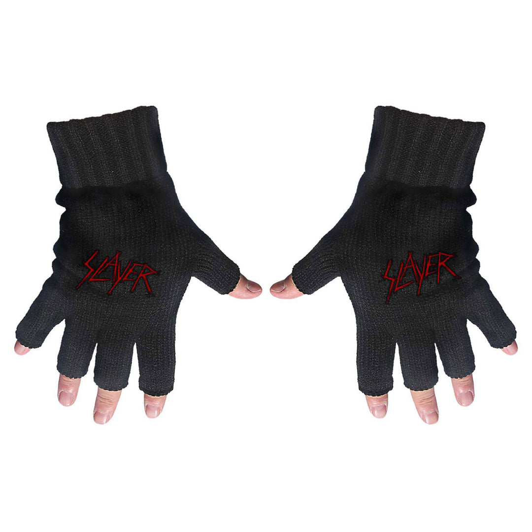 Scratched Logo Unisex Fingerless Gloves | Slayer