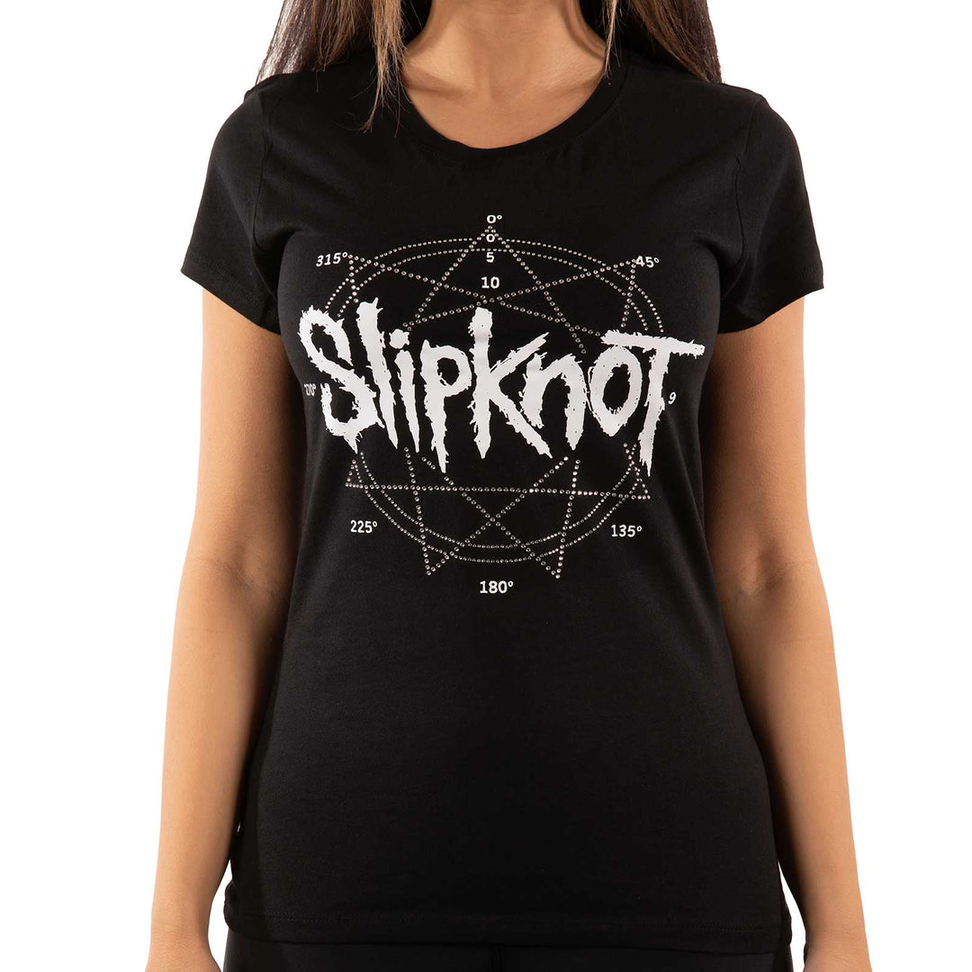 Logo Star Ladies Embellished T-Shirt | Slipknot