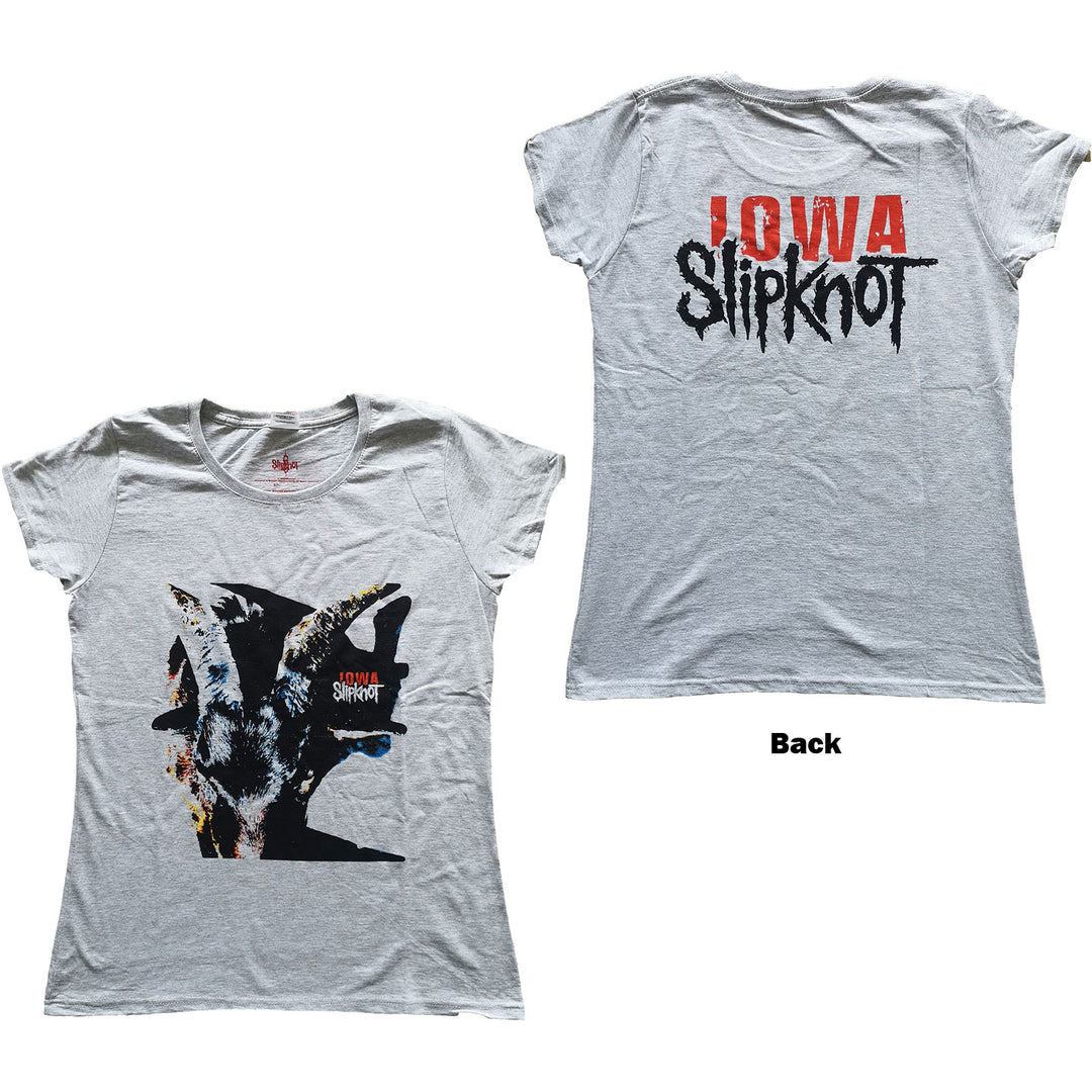 Iowa Goat Shadow (Back Print) Ladies T-Shirt | Slipknot