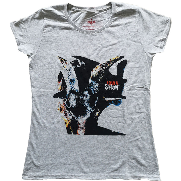 Iowa Goat Shadow (Back Print) Ladies T-Shirt | Slipknot