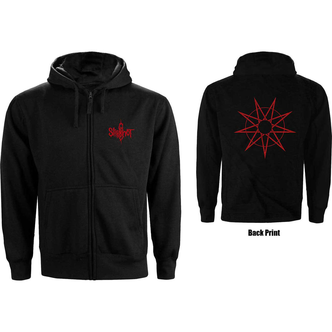 9 Point Star (Back Print) Ladies Zipped Hoodie | Slipknot