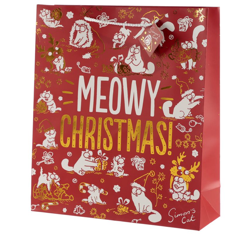 Meowy Christmas Gift Bag (Extra Large) | Simon's Cat
