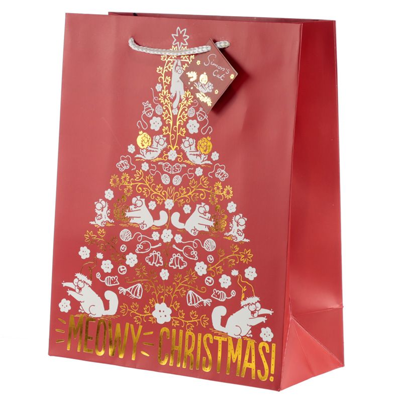 Meowy Christmas Gift Bag (Large) | Simon's Cat