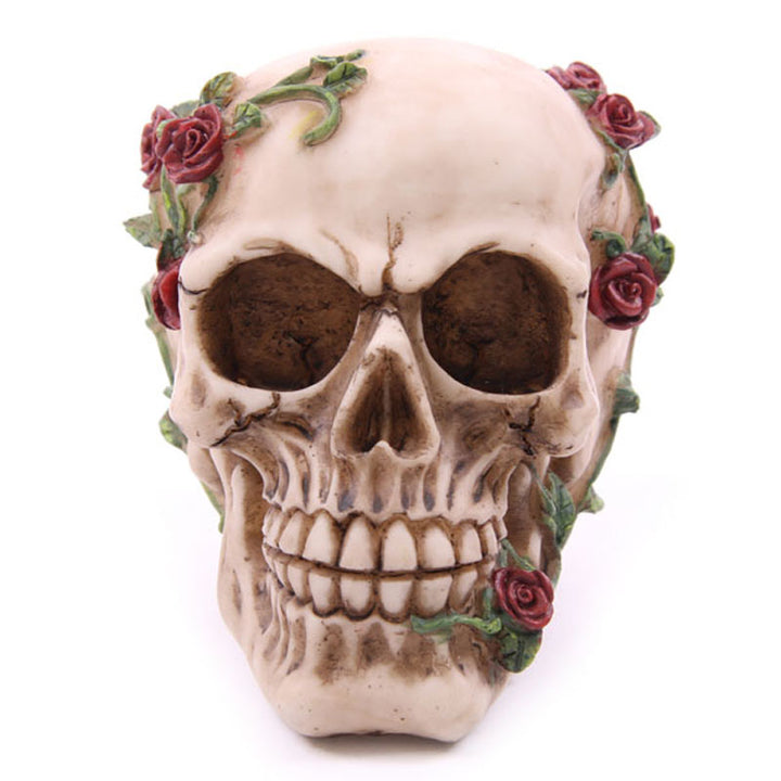 Skull Head with Roses Ornament (Single)